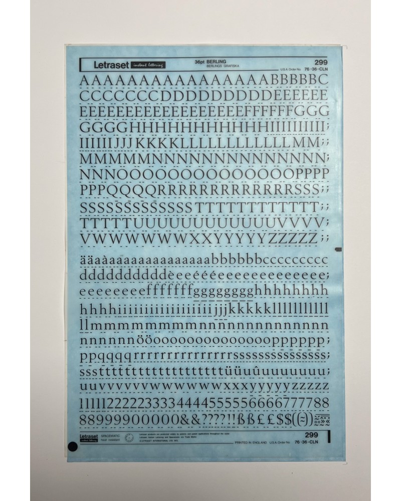 Letraset 299 - BERLING -36pt