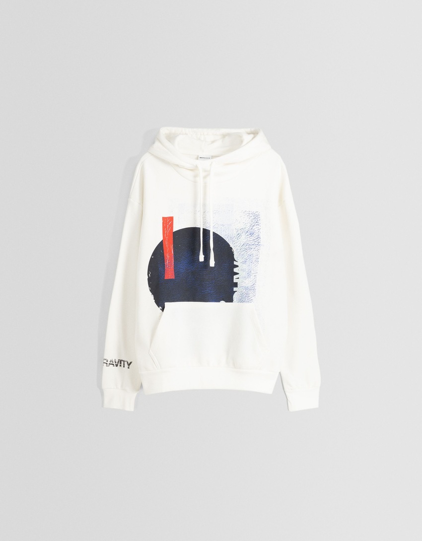 Moletom com capuz estampado