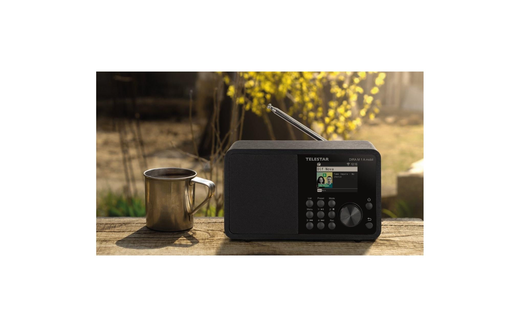 Internet Radio DIRA M 1 A mobil Schwarz<br>Kompaktes, akkubetriebenes Mono-Multifunktionsradio