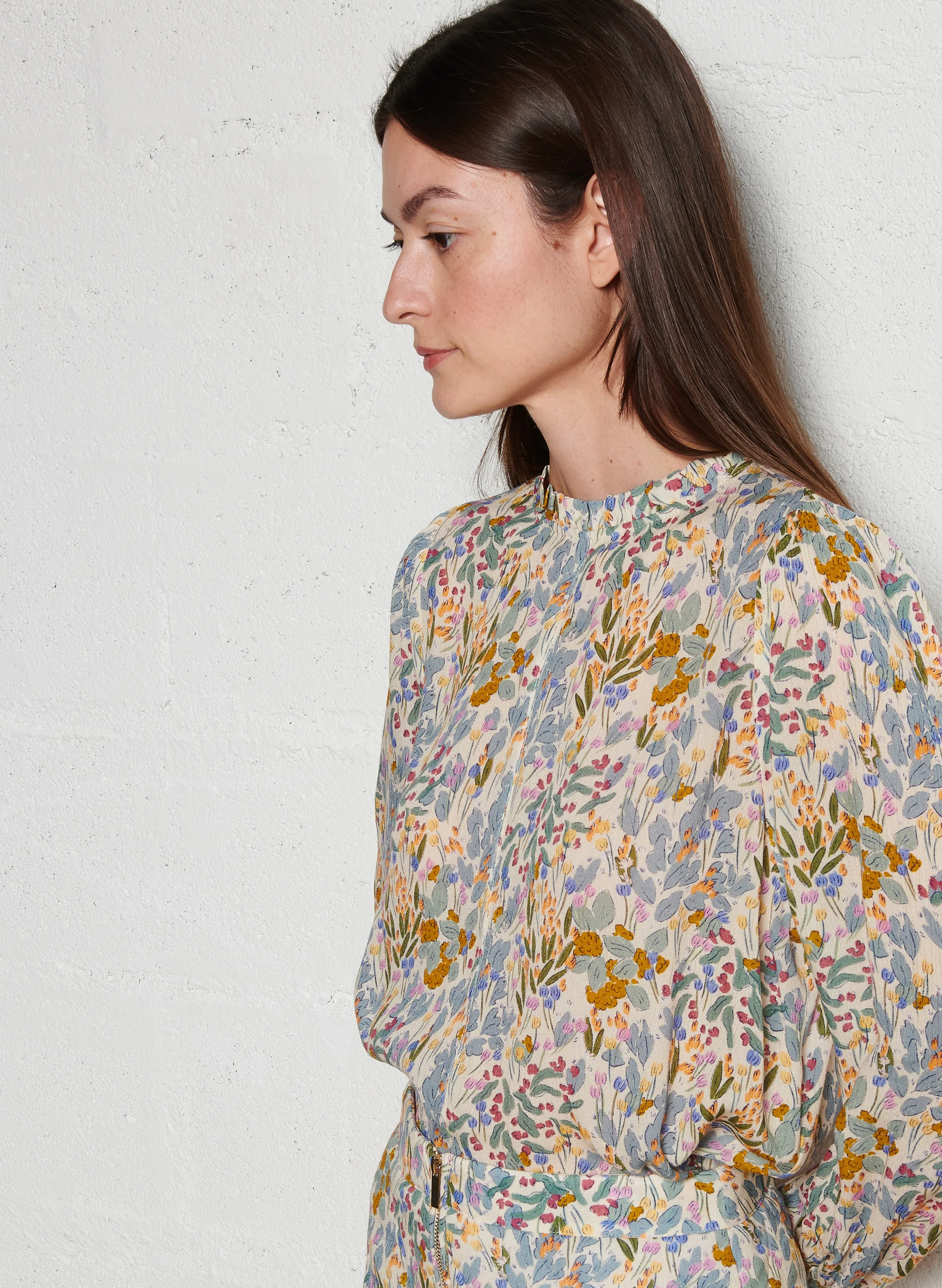 DARLENE - Blouse ample à col montant | Multicolore
