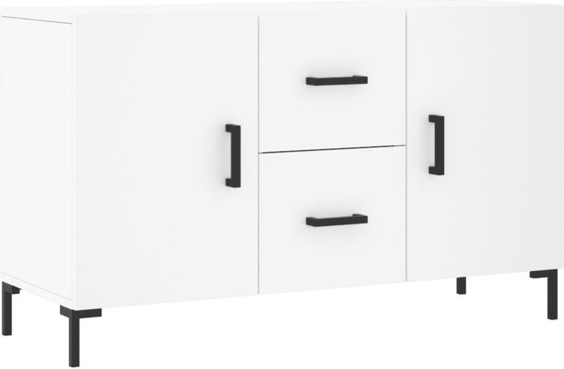 vidaXL - Dressoir - Wit - Bewerkt Hout