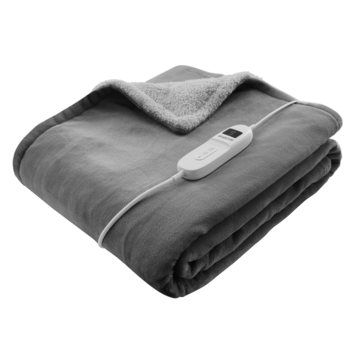 Inventum elektrische deken HB180G grijs fleece 180 x 130 cm