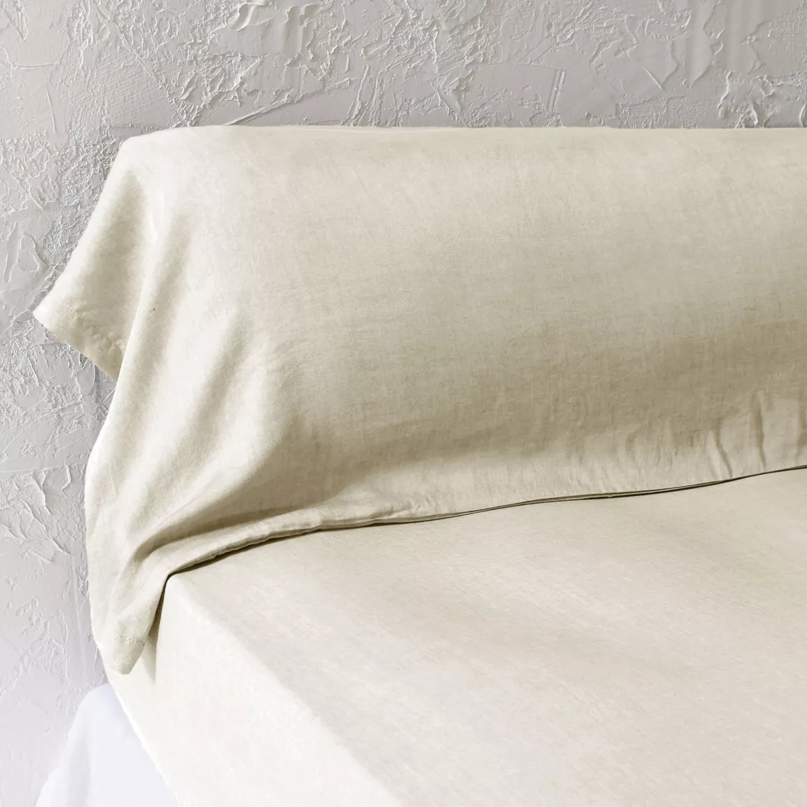 Taie de traversin lyocell Tencel™ lavé (27 x 185 cm) Olivia Beige pampa