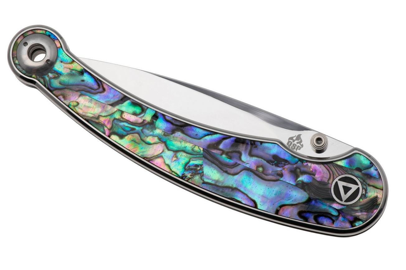 QSP Knife Dolphin QS161-D Polished 14C28N, Abalone, zakmes