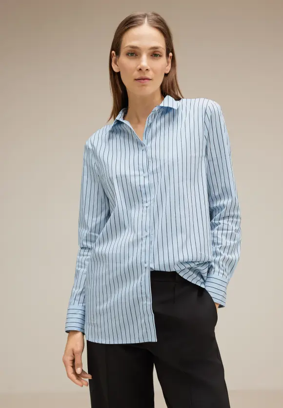 Office Streifenbluse - light sublime blue