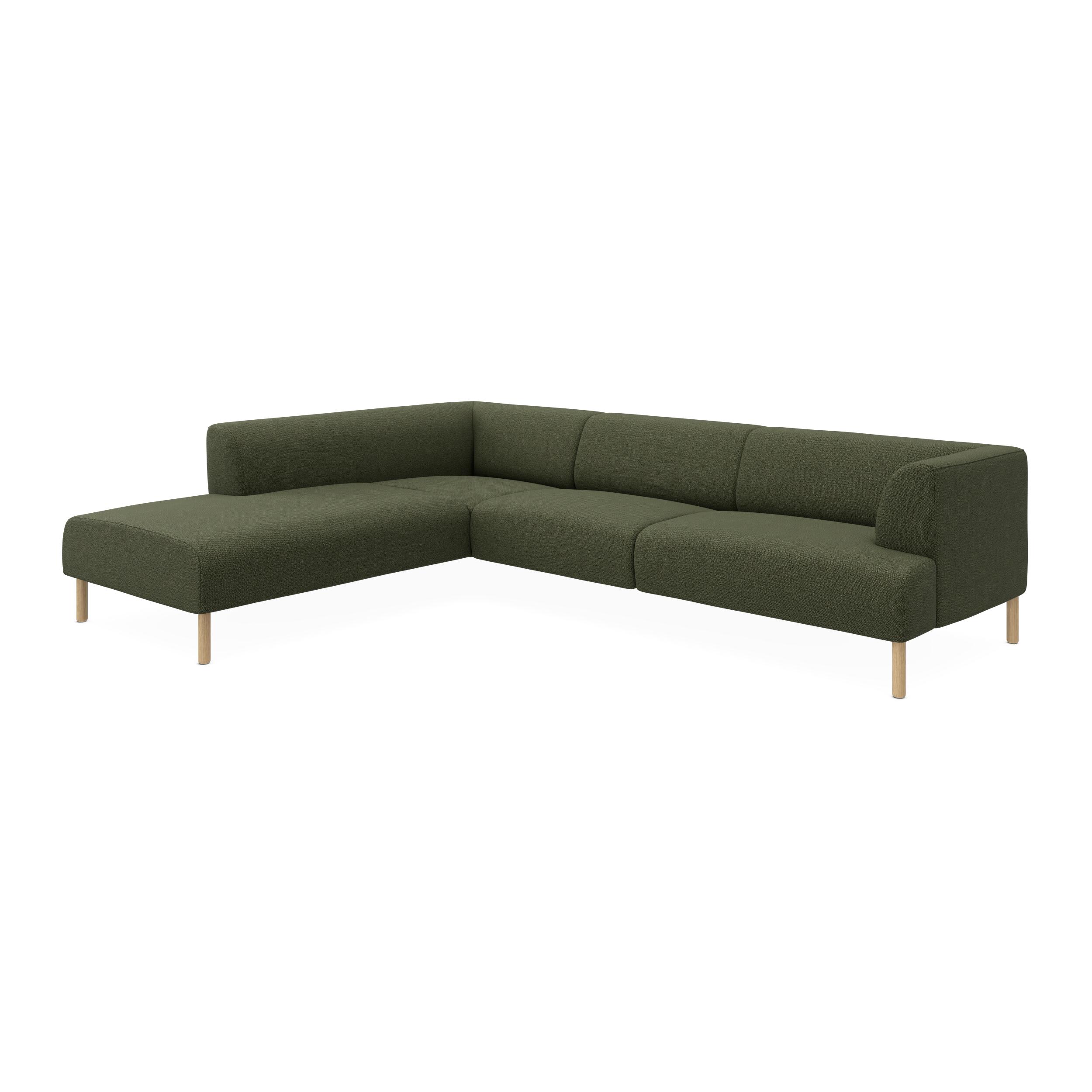 Teron venstrevendt sofa med pufafslutning