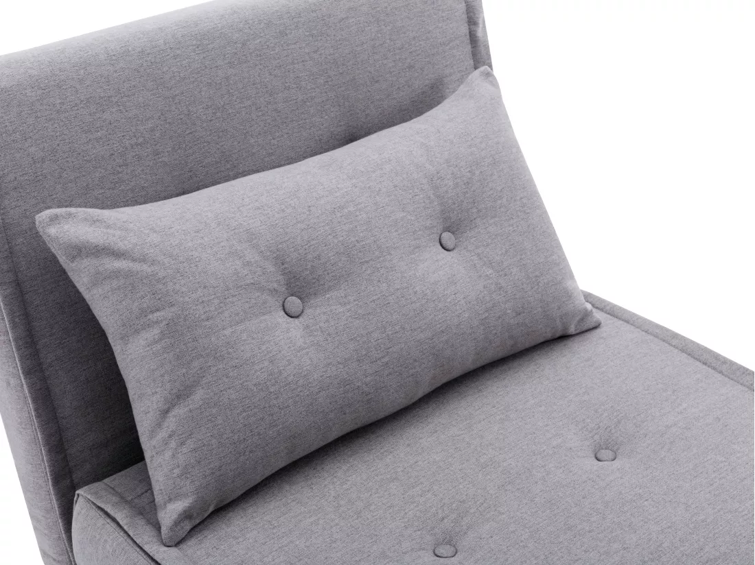 Fauteuil convertible en tissu gris clair URIBIA