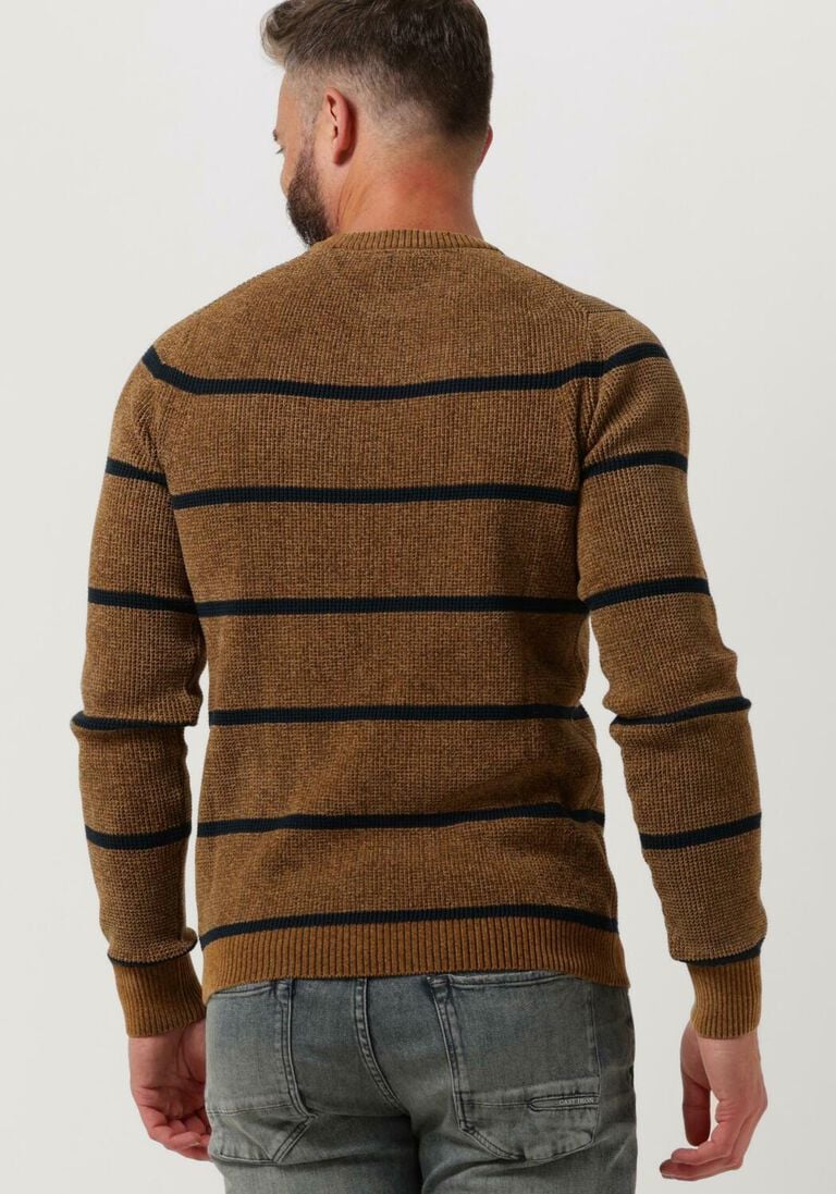 CAST IRON camel cast iron trui r-neck regular fit chenille cotton plated
