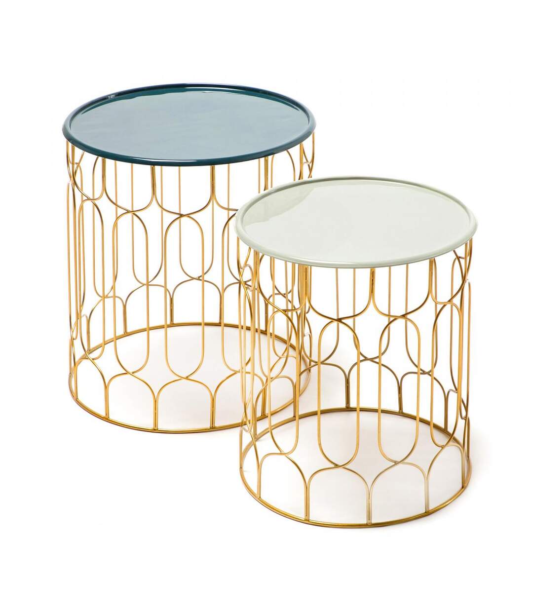 Lot de 2 tables basses EDU en fer fait main