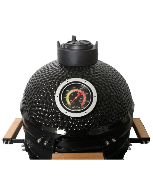 Patton Premium Kamado 15 Table Black - Grill - Barbecue - Ø 34 cm Zwart