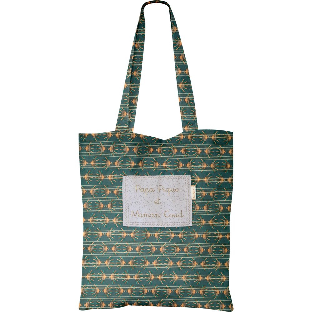 Sac Tote Bag Eventail Or Vert