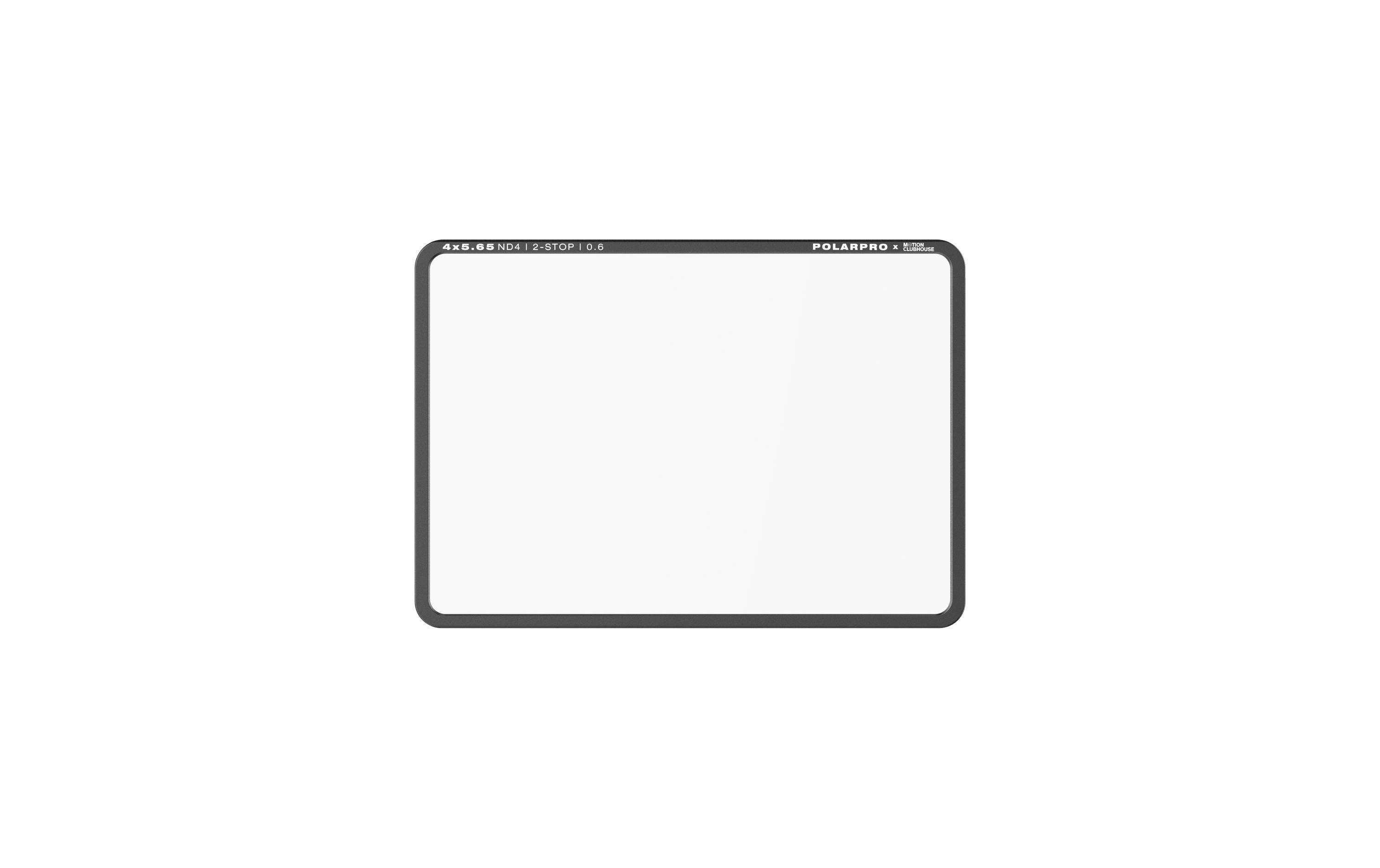Graufilter ND4 4x5.65 Filter – Motion Clubhouse Edition<br>Vollständig ummantelte Filter mit massgefertigten CNC-Aluminium-Rahmen