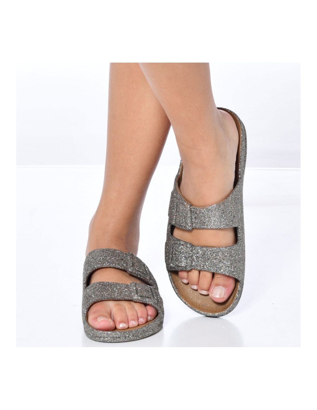 cacatoes Claquettes Femme Trancoso Women Camel Multico