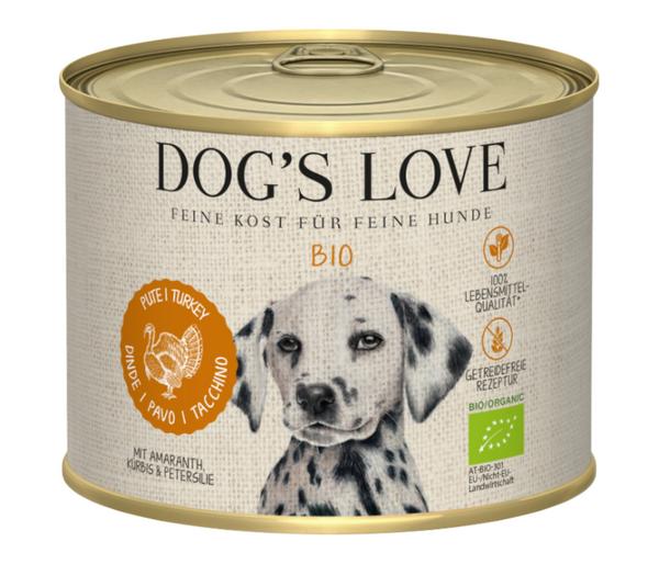 DOG'S LOVE Nassfutter für Hunde Bio, 6 x 200
