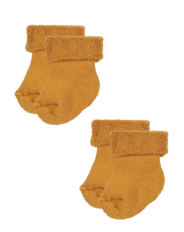 Erstlings-Socken UNI mit Frottee 6er-Pack in toffee/braun