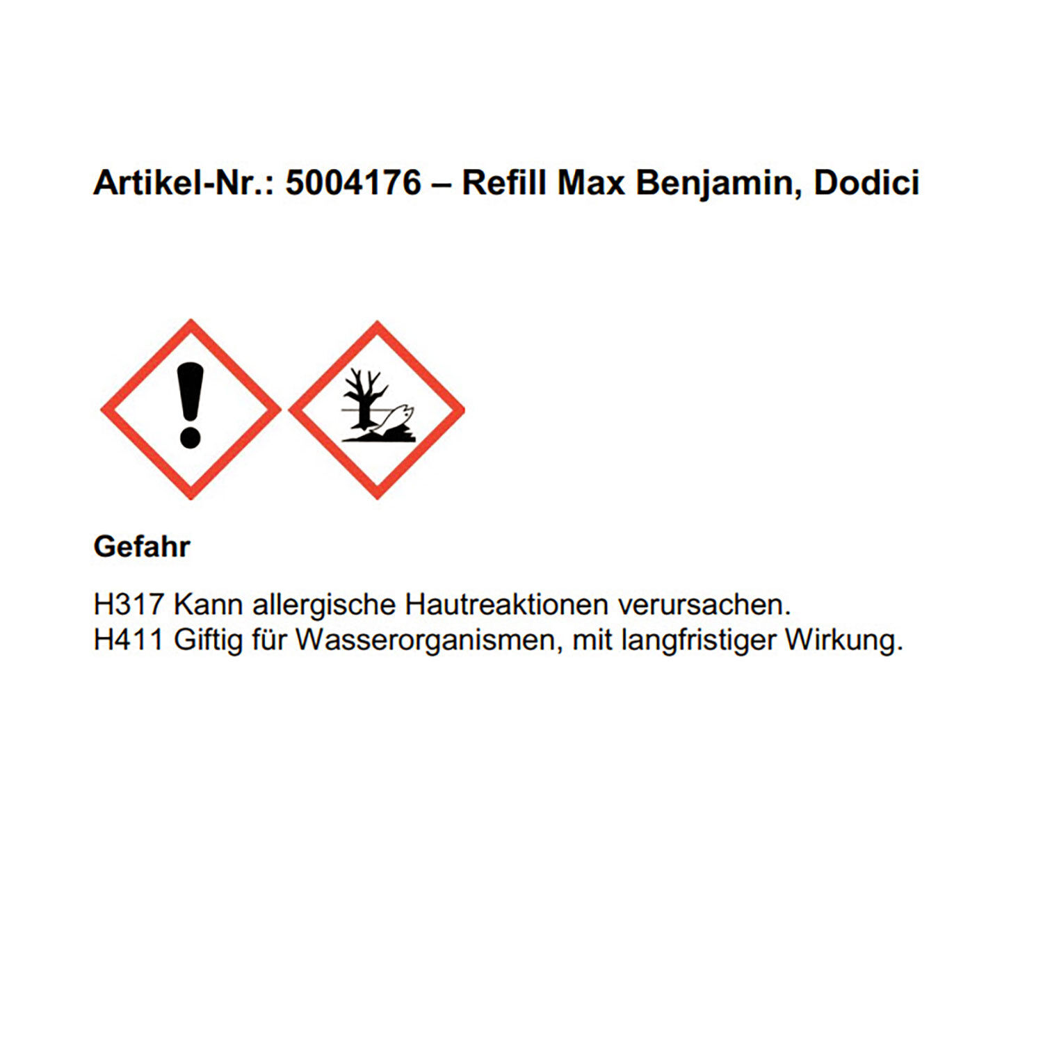 Refill Max Benjamin, Dodici