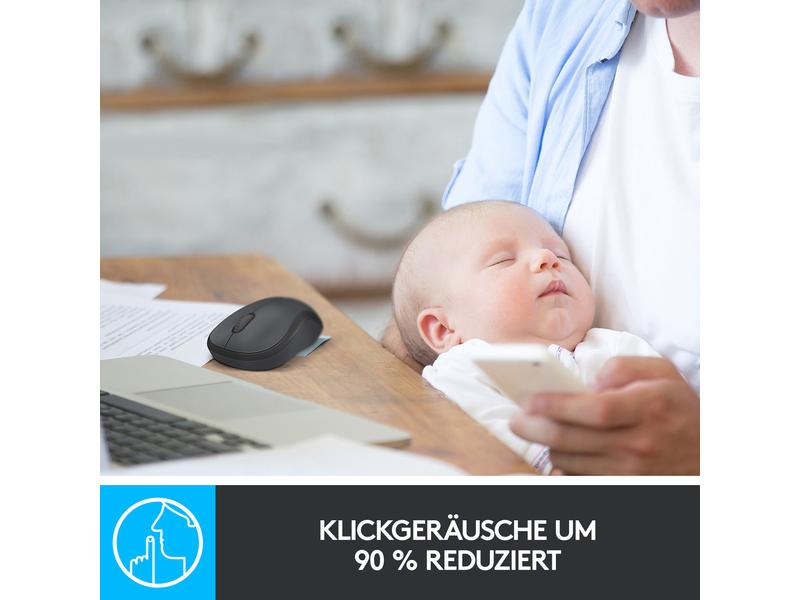 Logitech Maus M220 Silent , kabellos Geräuscharme USB-Funkmaus für Links- & Rechtshänder