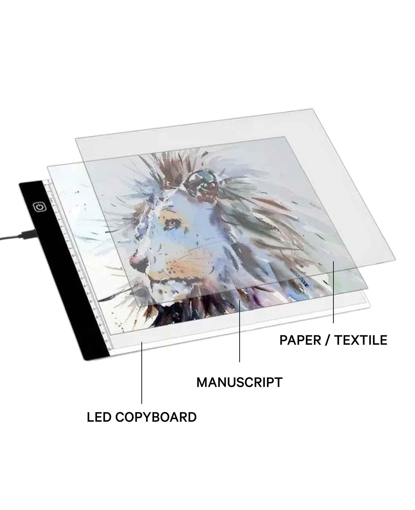 Dimmbares LED Zeichenbrett A3 Hochformat Grafiktablet Lichttisch Kopiertisch