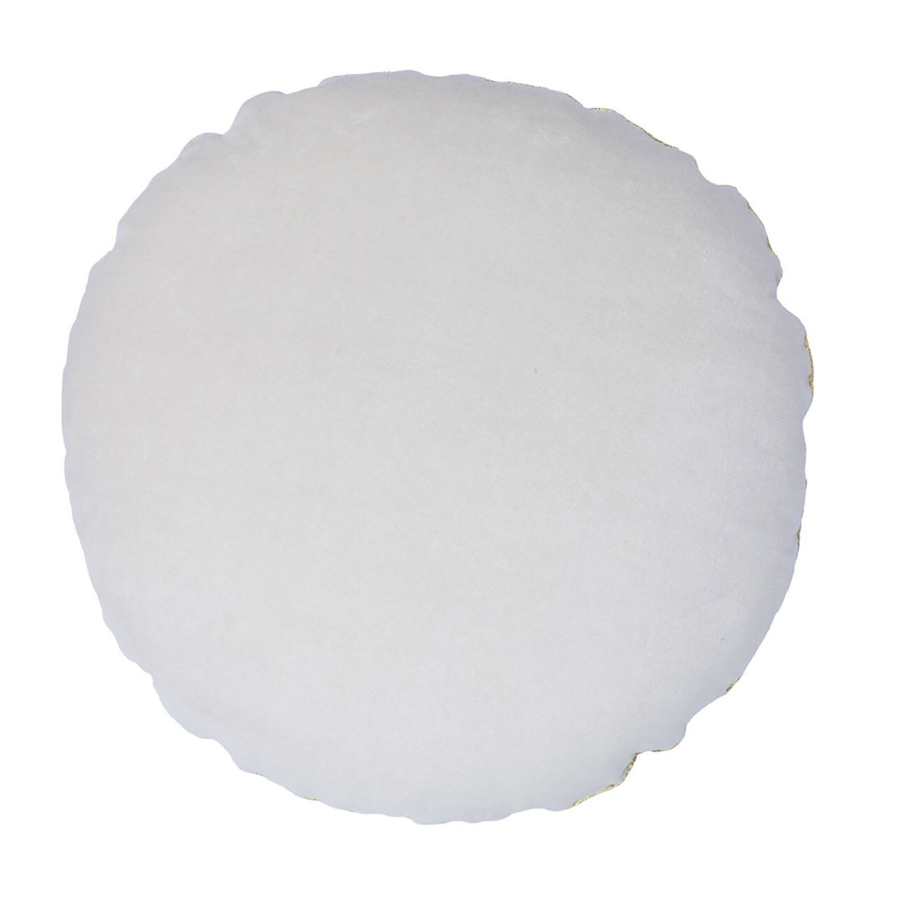 Febronie Coussin rond en velours de coton Bonbon grège - D. 43cm