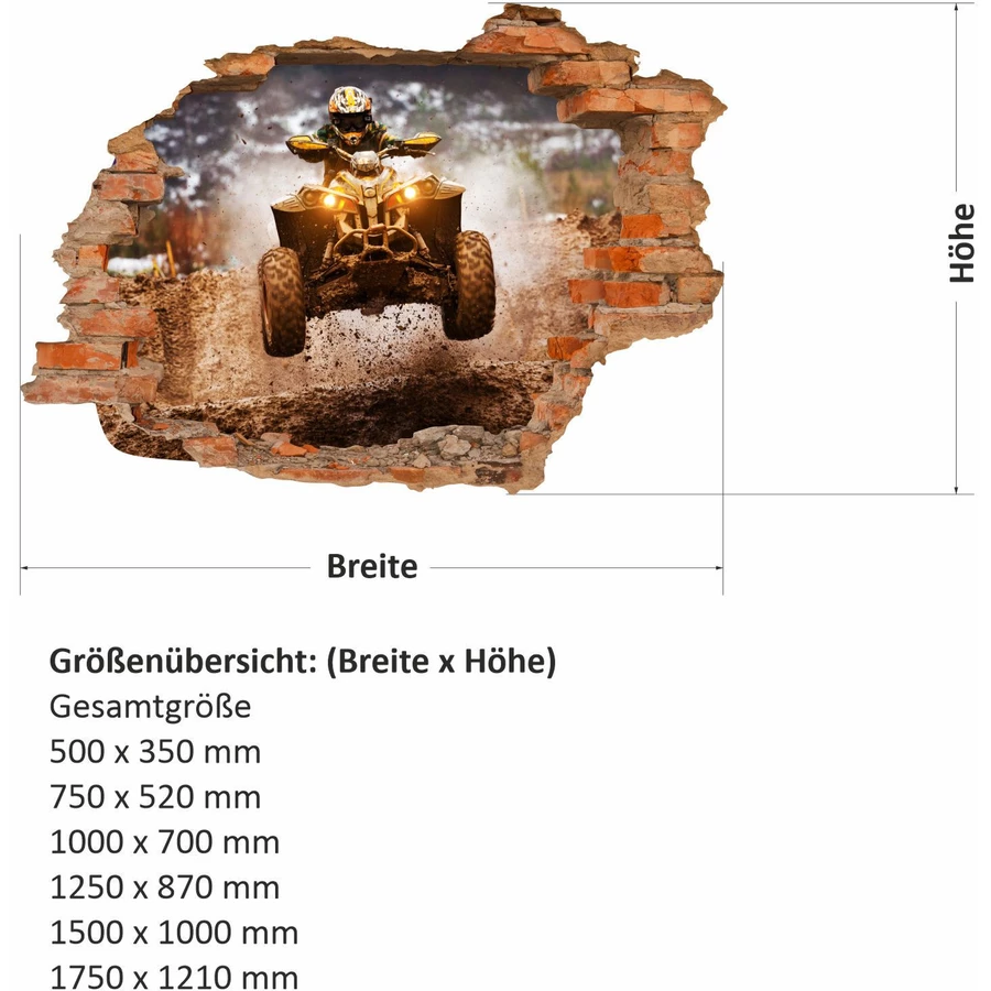 Nikima Wandtattoo 219 Quad - Loch in der Wand bunt