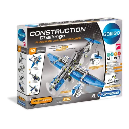 Clementoni Gallileo Construction Challenge Flugzeuge und Hubschrauber