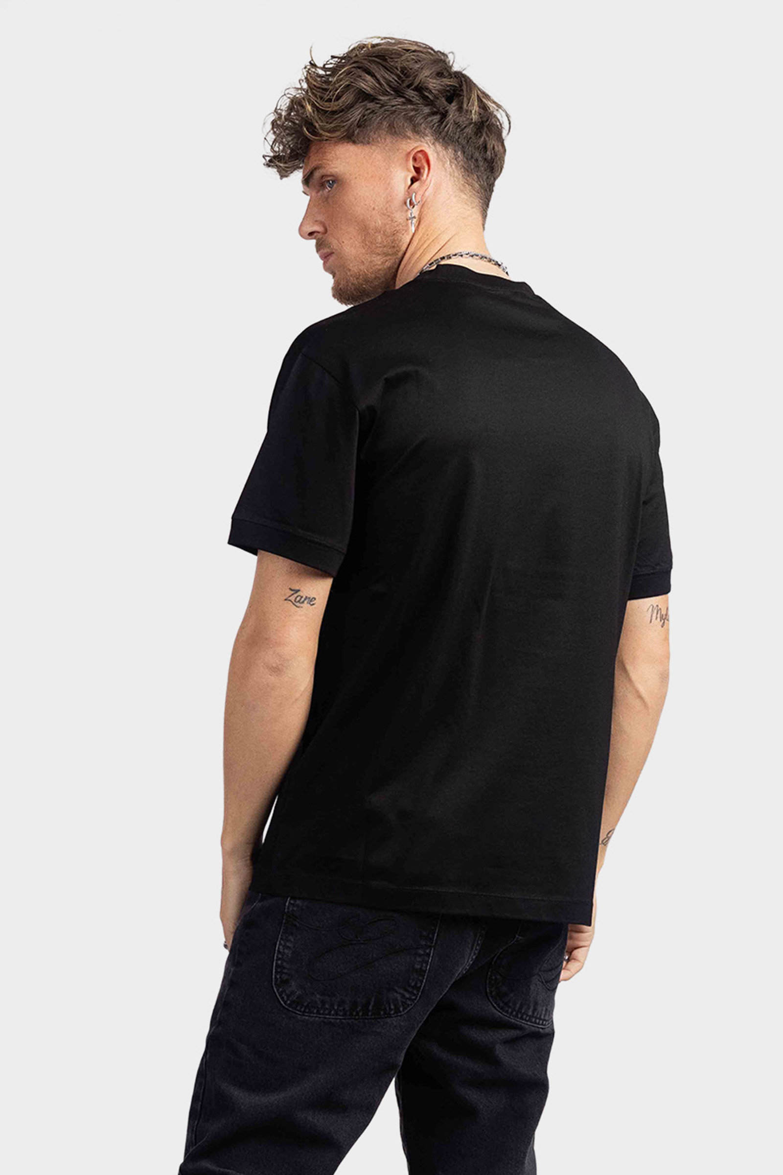 EA7 Emporio Armani Fluo Logo T-Shirt Heren Zwart
