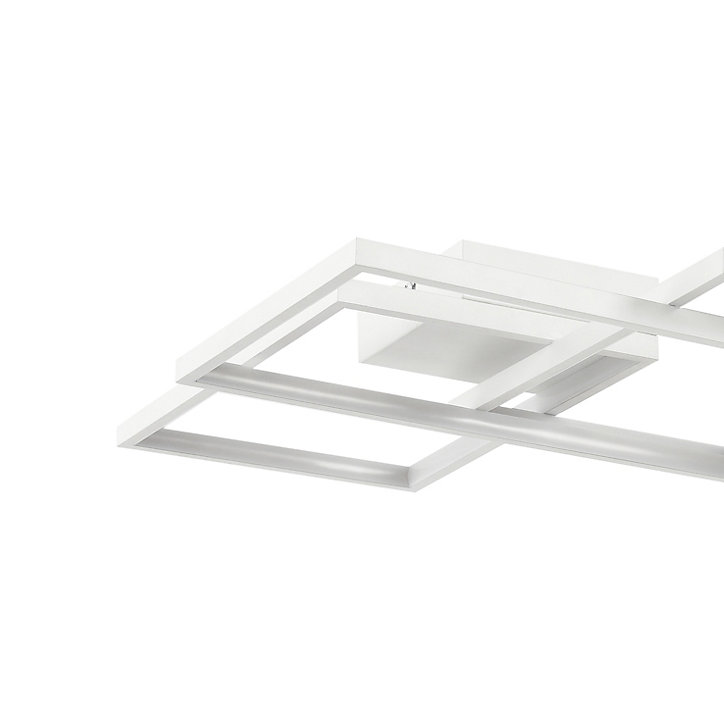 Plafonnier LED intégrée 3000lm 28W blanc chaud GoodHome Gassel blanc mat L.44 x l.48 x H.8.3 cm