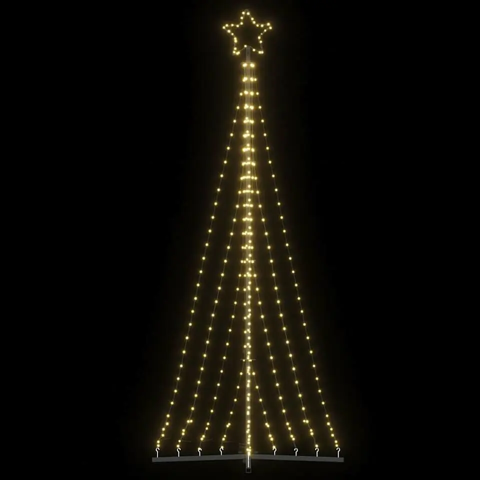 vidaXL - LED-kerstboom met spikes 447 LEDs 106x250 cm - Warmwit - Koper, ijzer