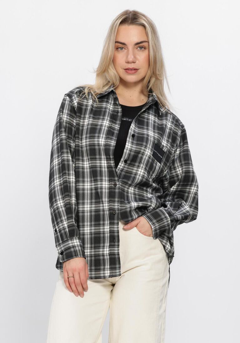 grijze haute l'amitié blouses haute check shirt