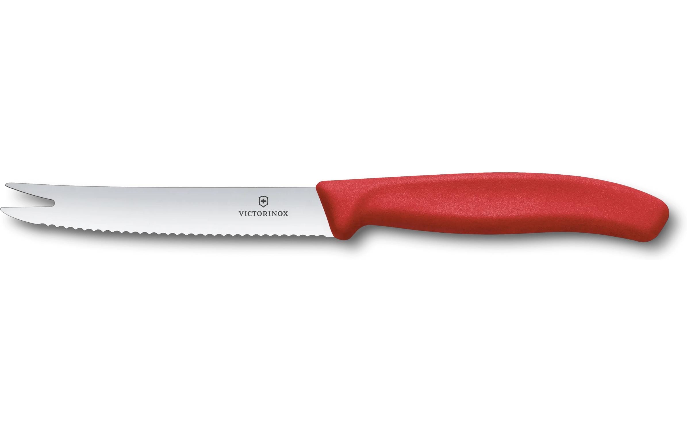 Käsemesser Swiss Classic, 11 cm, Gabelspitz, RotKüchenmesser mit Gabelspitze