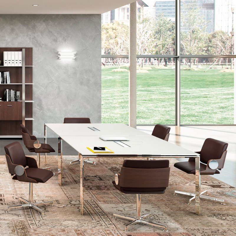 Table de réunion carrée L 140 x P 140 cm Darwin