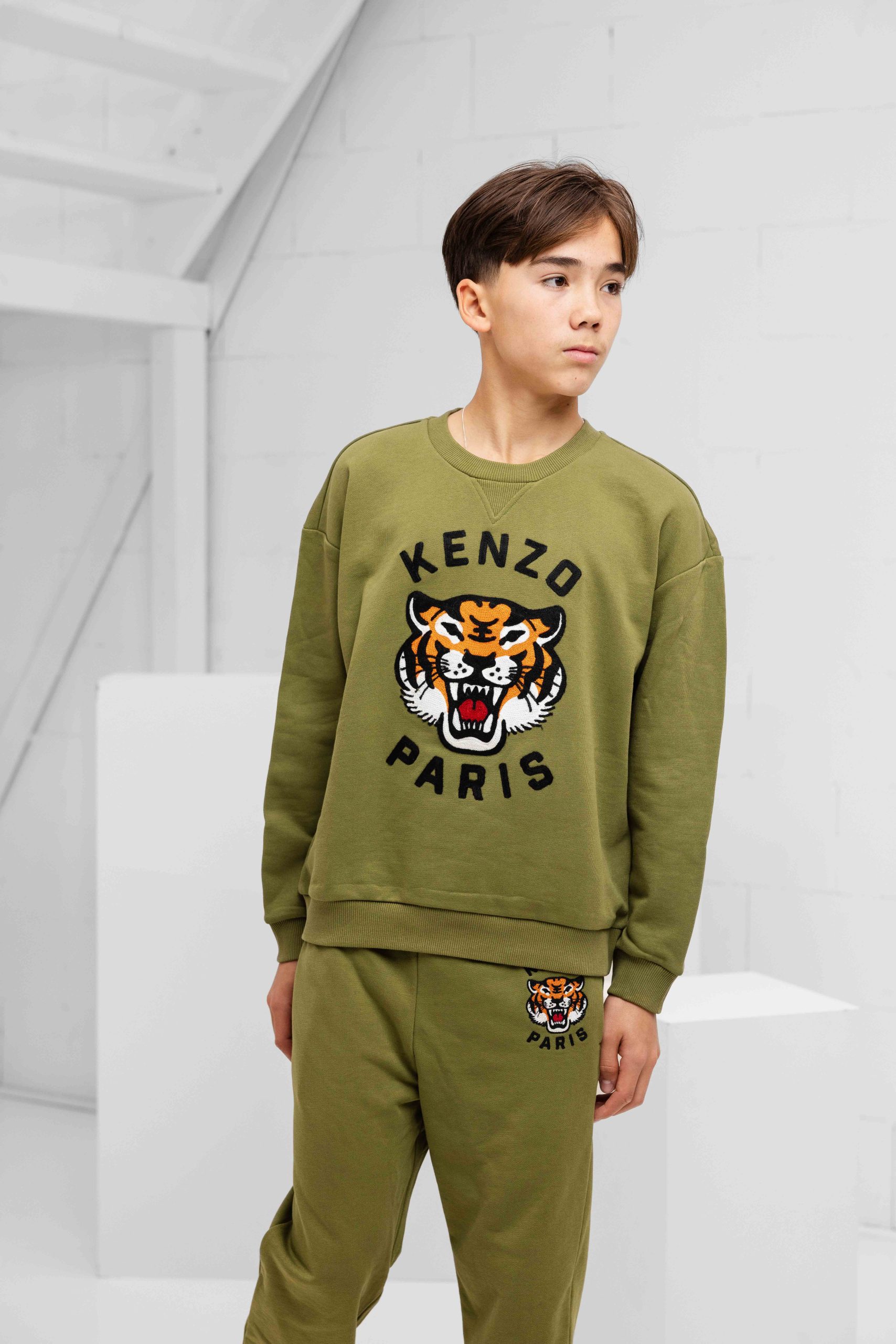 Kenzo Embroidered Tiger Trainingspak Kids Groen