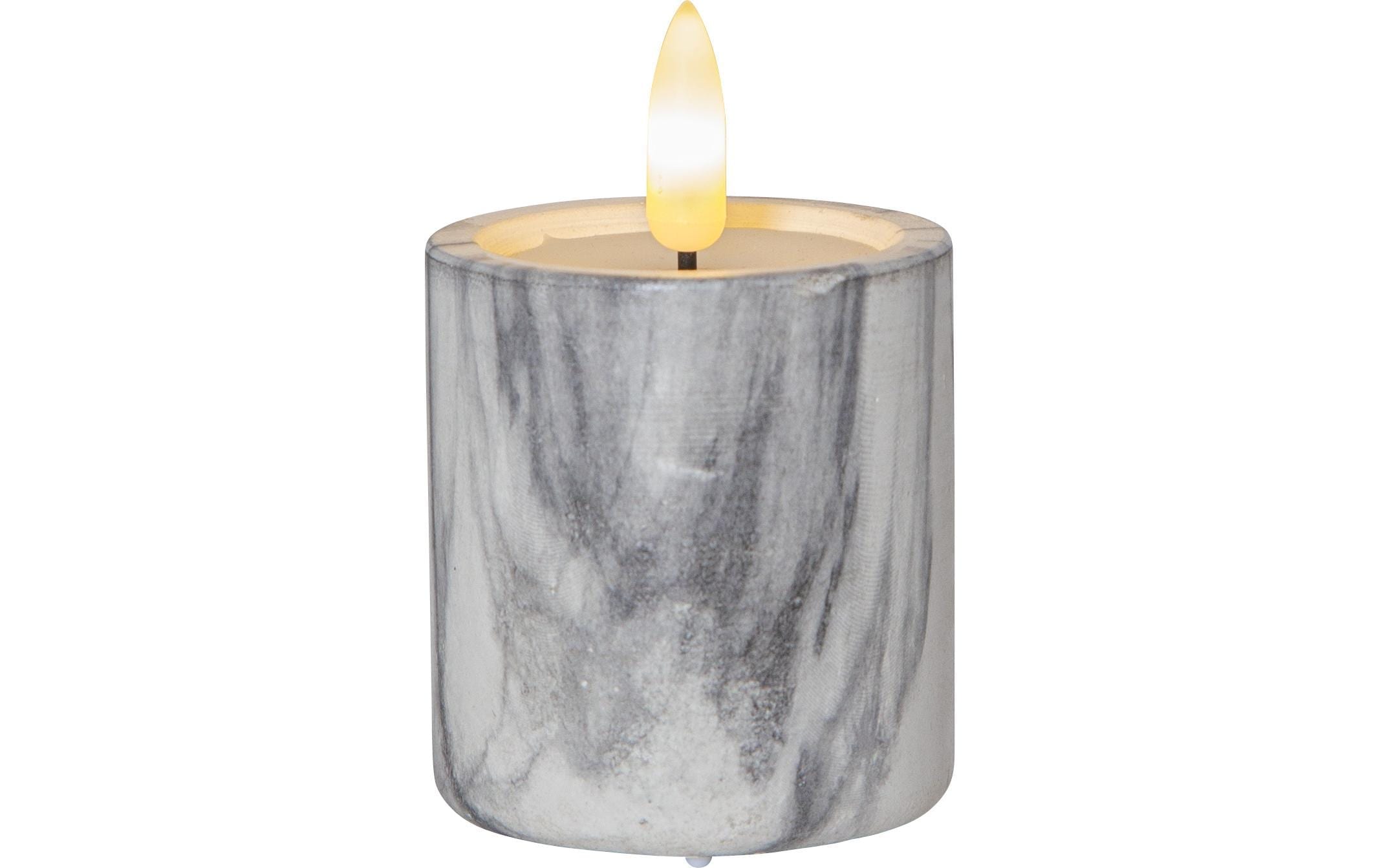Parforce Traditional Hunting LED-Kerze »Pillar Flamme Marble Ø 45417 x 9 cm,Grau,2Stk«
