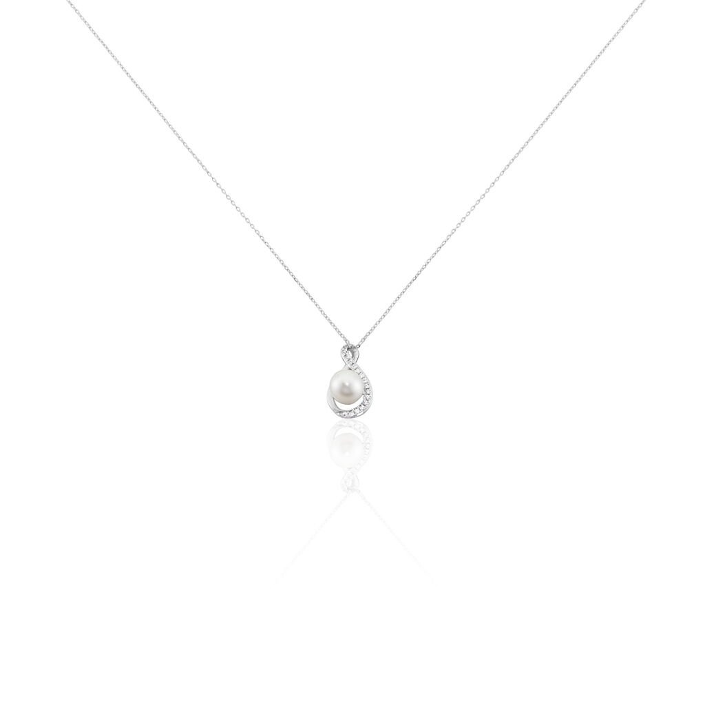 Collier Davy Or Blanc Perle De Culture Oxyde