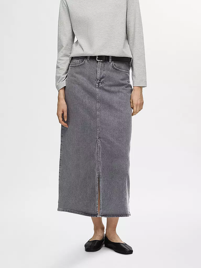 SELECTED FEMME Jeansrock SLFKRISTA hellgrau