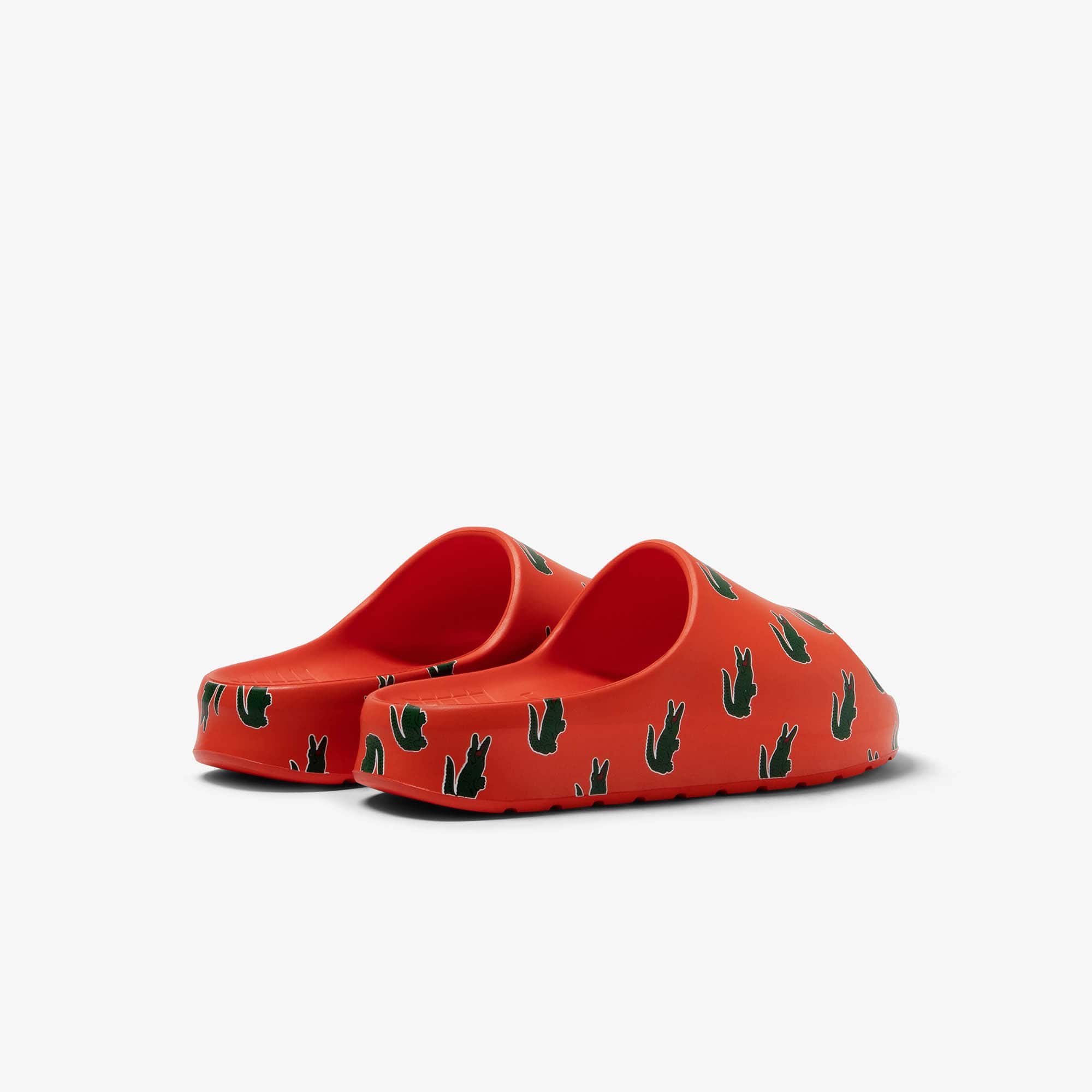 Claquettes Serve Slide 2.0 femme détail coloré Claquettes & Sandales - Orange - Lacoste - Femme