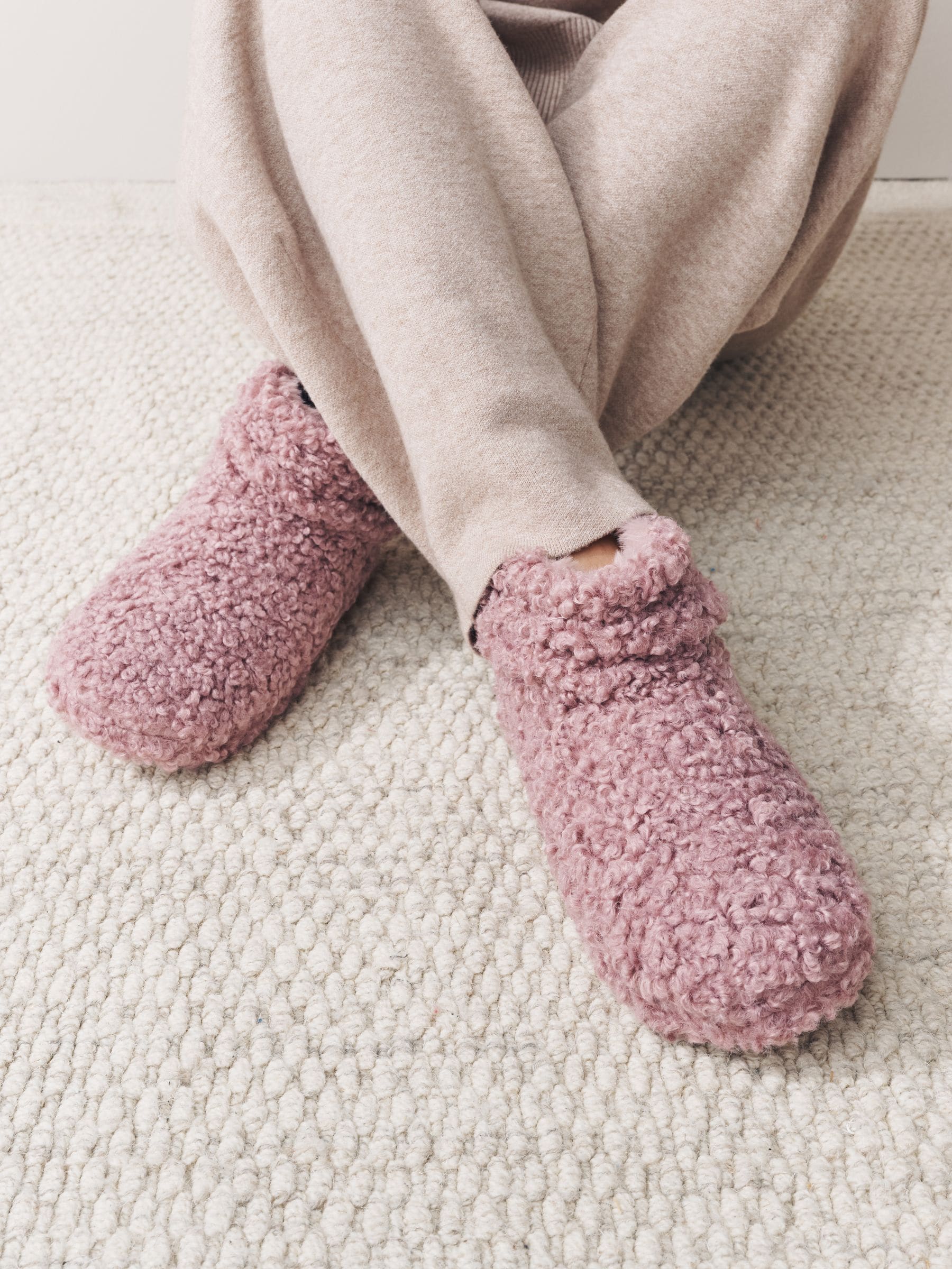 Roze - Pantoffellaarzen met borgvoering