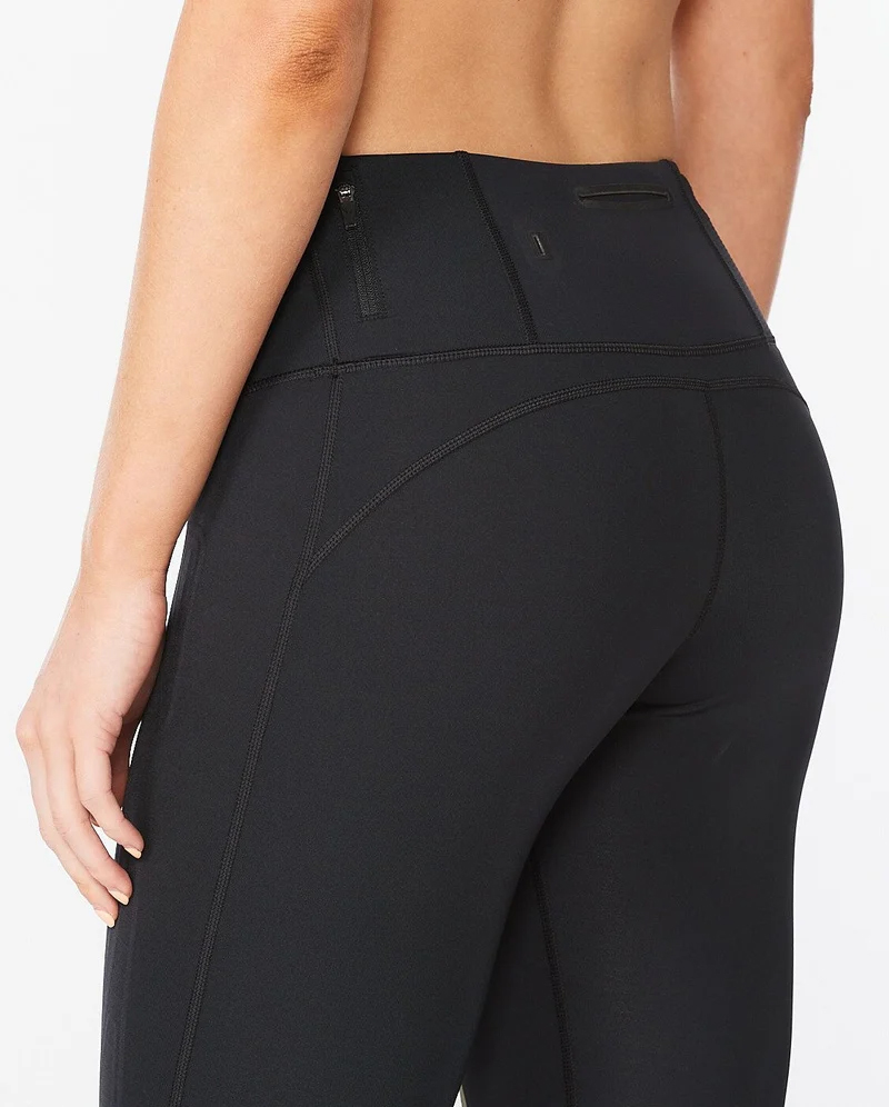 Light Speed Mid-Rise Compression Tights Dame Black/Gold Reflective