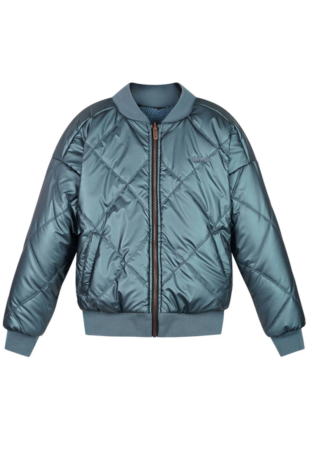 NoBell’ teddy reversible bomberjack blauw