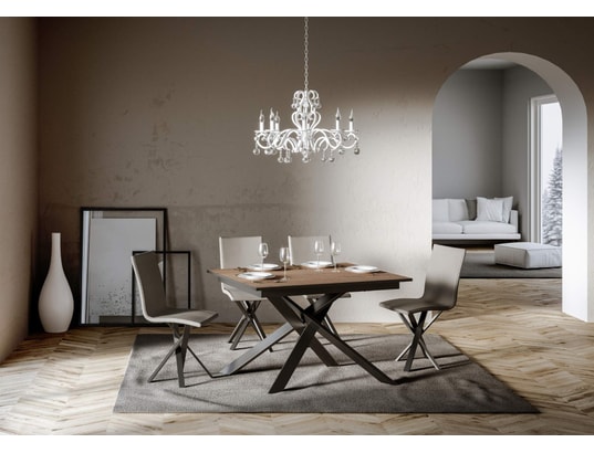 ITYHOME - Table de salle à manger Table extensible ganty 120/180x80cm chêne nature