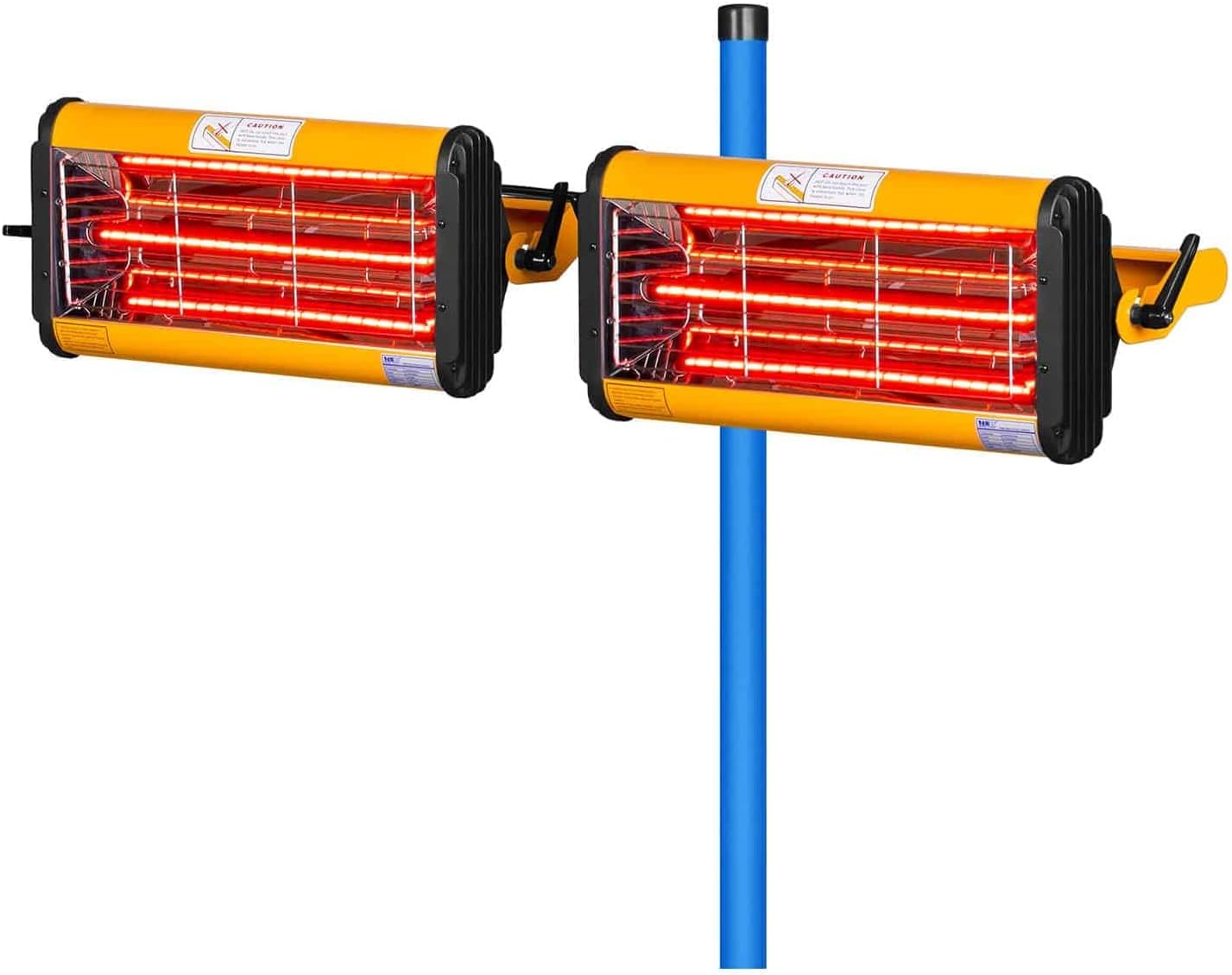 MSW Infrarot Lacktrockner mit Ständer 2200 W 2 Strahler 40-100 °C Trocknungsfläche 800 x 800 mm Timer Autolack Strahler Aushärtungslampe