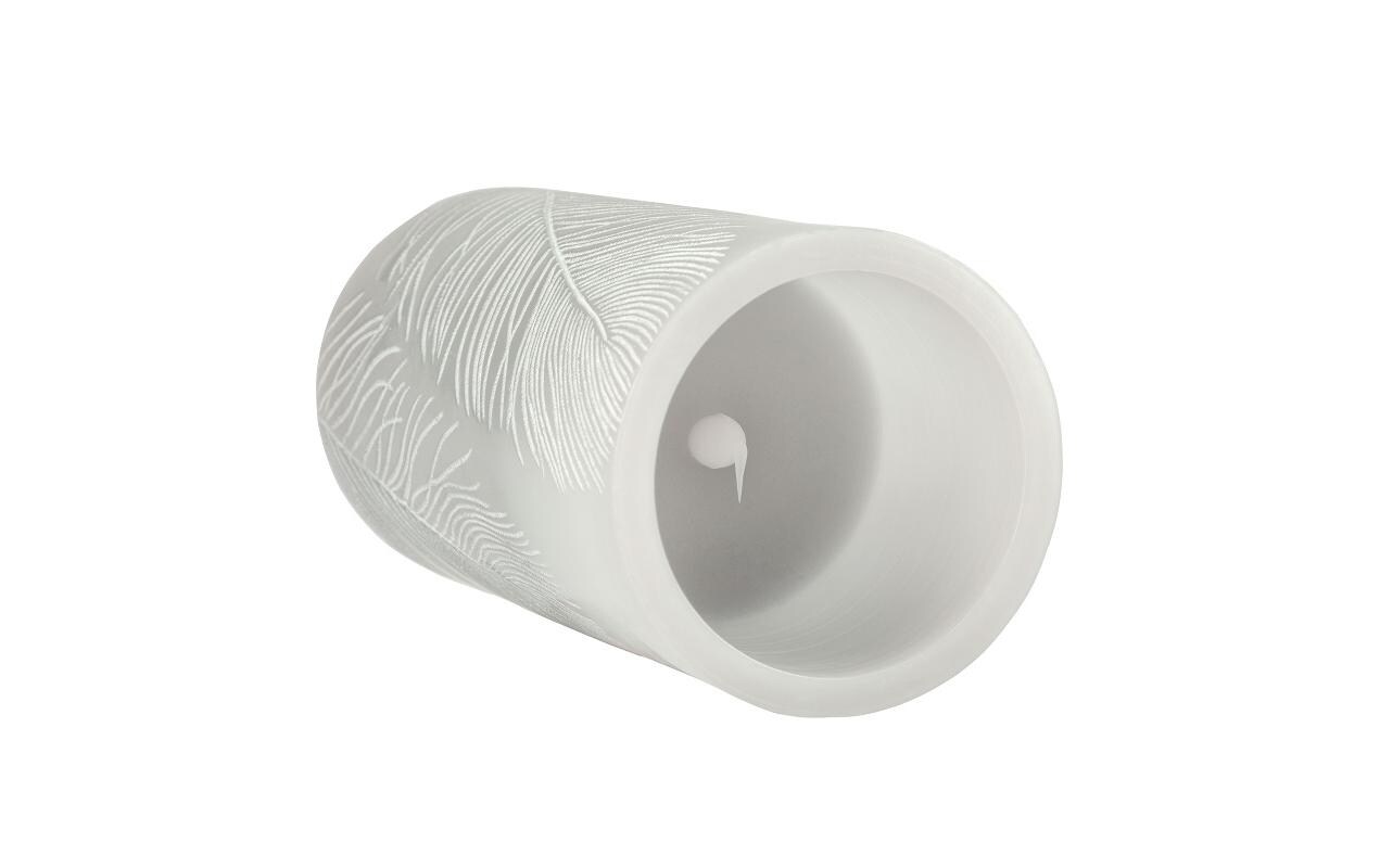 LED-Kerzen Set Cosy Feather, Ø 7.6 cm, Grau/Weiss, 2 Stk.LED-Wachskerze, 2er Set