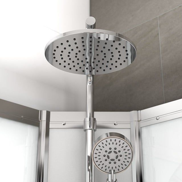 Modera - AK0808-320100 - Douchecabine - 80x80 cm - Wit Glas - Schuifdeur - Kwartrond