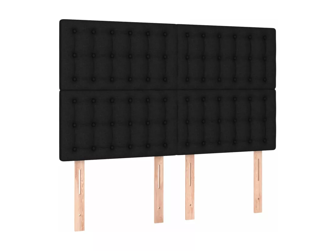 Sommier tapissier avec matelas et LED Noir 140x190 cm Tissu