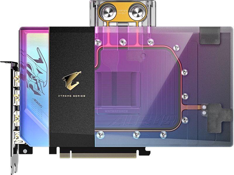 Gigabyte Grafikkarte AORUS GeForce RTX 5090 XTREME WATERFOR Gaming Grafikkarte mit 32 GB GDDR7 Speicher