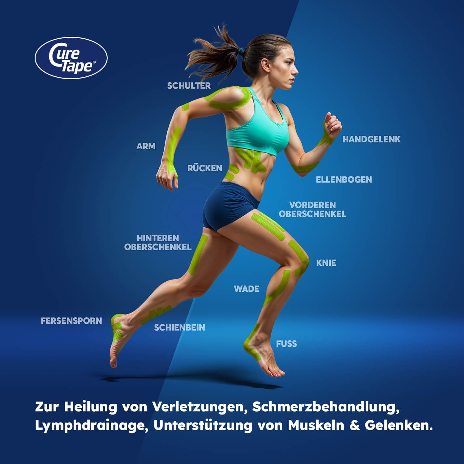 CureTape® Sports. Viskose Kinesiotape + 25% Klebekraft