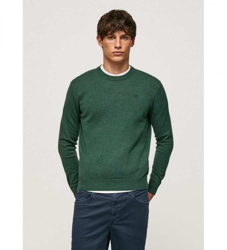 Suéter Pepe Jeans Andre com gola redonda verde