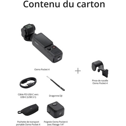 Caméra sport Dji Osmo Pocket 4 Standard Combo
