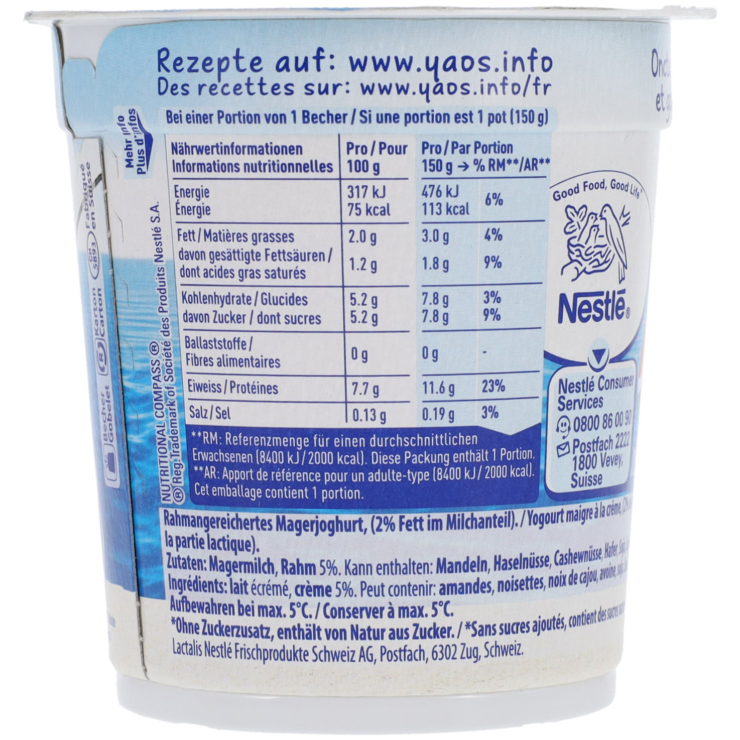 Yaos Joghurt Nature nach Griechischer Art, ungesüsst 2x150g