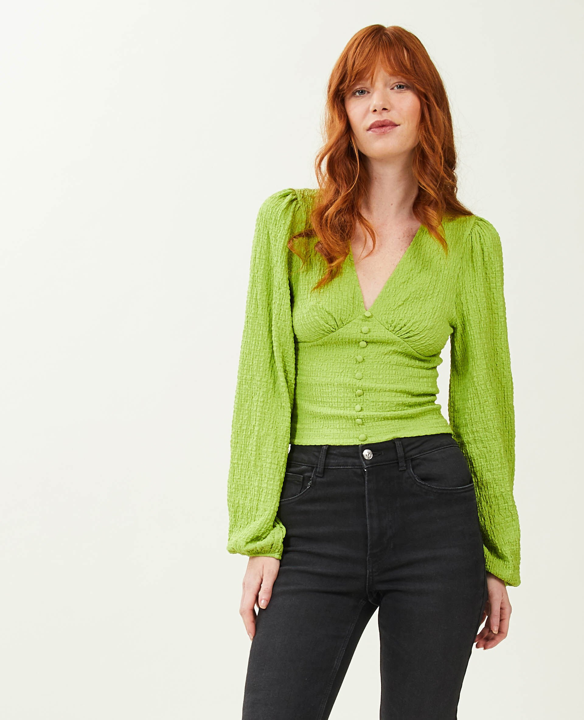 Top manches ballons - Vert kaki